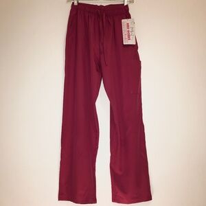 NWT Med Works Luv Scrubs Pants Shocking Pink Stretch Waist Med Valentine’s Day